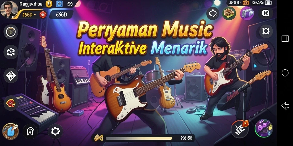 Tampilan gameplay <strong>66D</strong> yang menarik dengan interaksi musik.