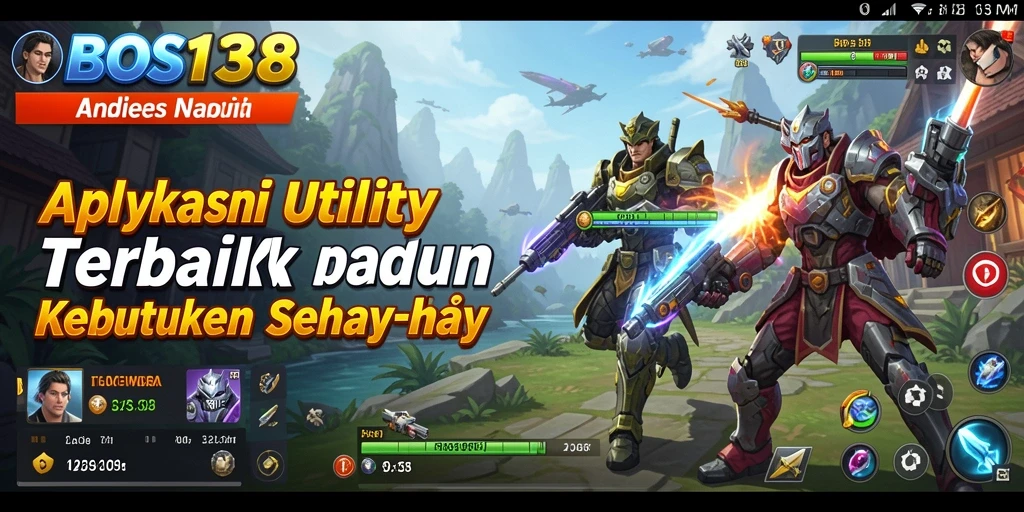 Screenshot tampilan utama aplikasi BOS138 yang menampilkan berbagai fitur Utility.