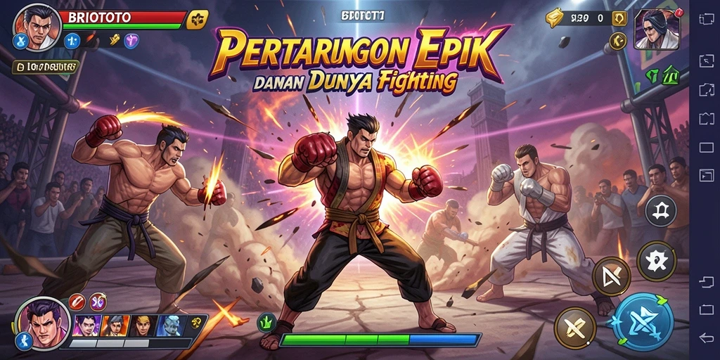 Gameplay bertarung yang intens dan seru di BRIOTOTO.
