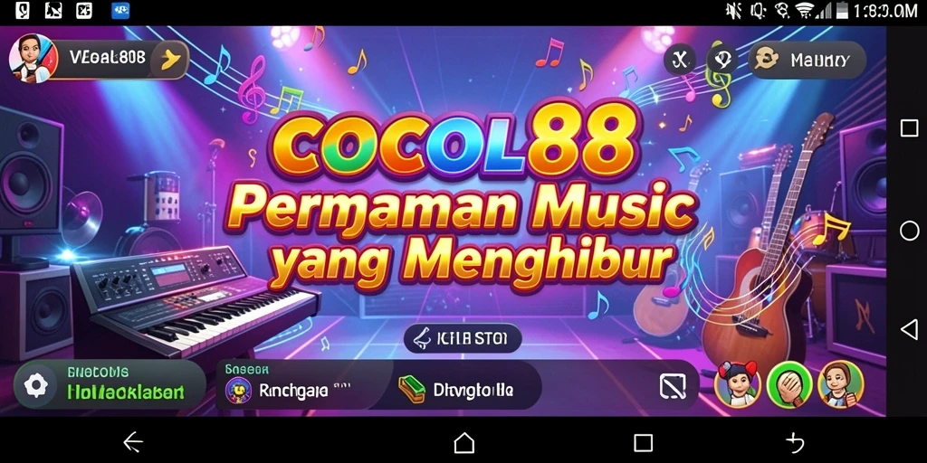 Screenshot utama COCOL88 dengan gameplay musik interaktif.