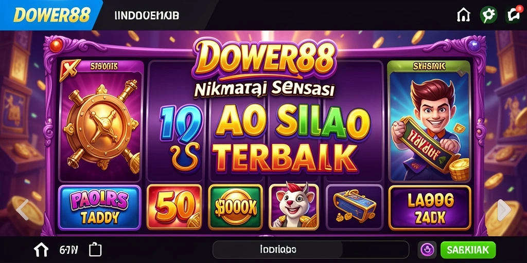 Tampilan gameplay DOWER88 dengan beragam tema slot yang menawan.
