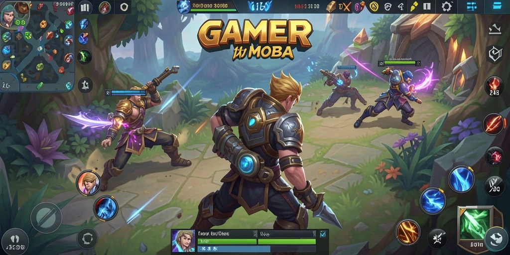 Tampilan gameplay seru dari GAMERP saat pertandingan MOBA.