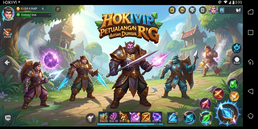 Screenshot gameplay HOKIVIP menampilkan pertarungan karakter yang epik dan grafis yang mengagumkan.
