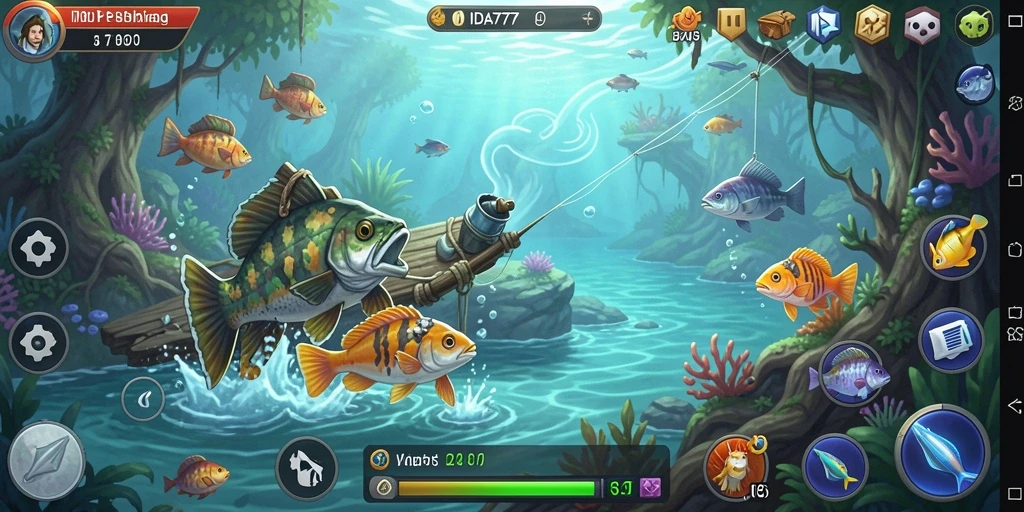 Tampilan gameplay IDA777 yang penuh aksi dalam dunia memancing.