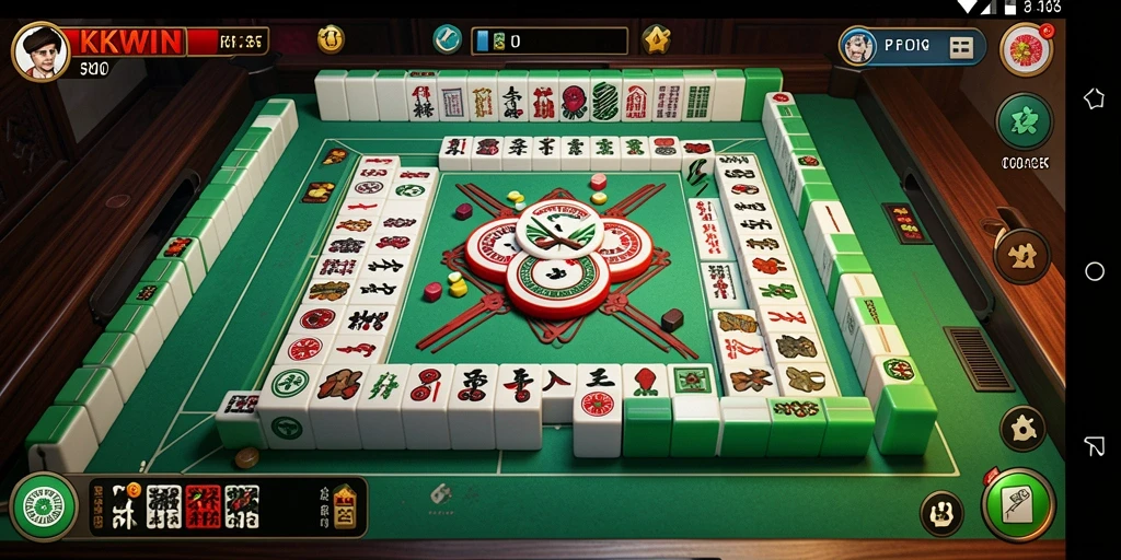 Tampilan gameplay KKWIN dengan ubin Mahjong yang berwarna-warni.