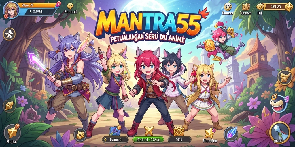 Screenshot gameplay MANTRA55 menampilkan aksi karakter Anime yang mendebarkan.