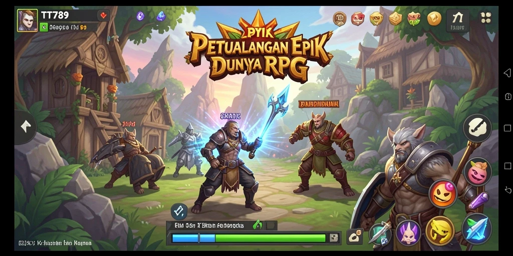 Tangkapan layar menampilkan aksi seru dalam permainan RPG TT789.