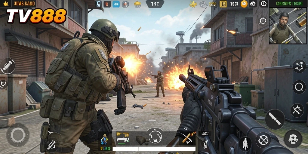 Tampilan gameplay TPS yang mendebarkan di TV888.