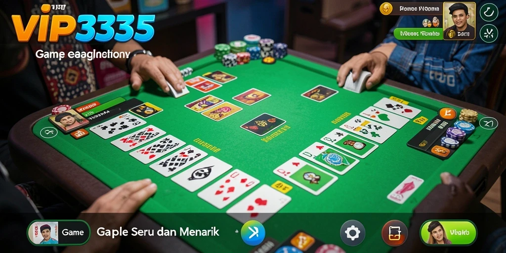 Tampilan gameplay Gaple yang penuh strategi dan keseruan.