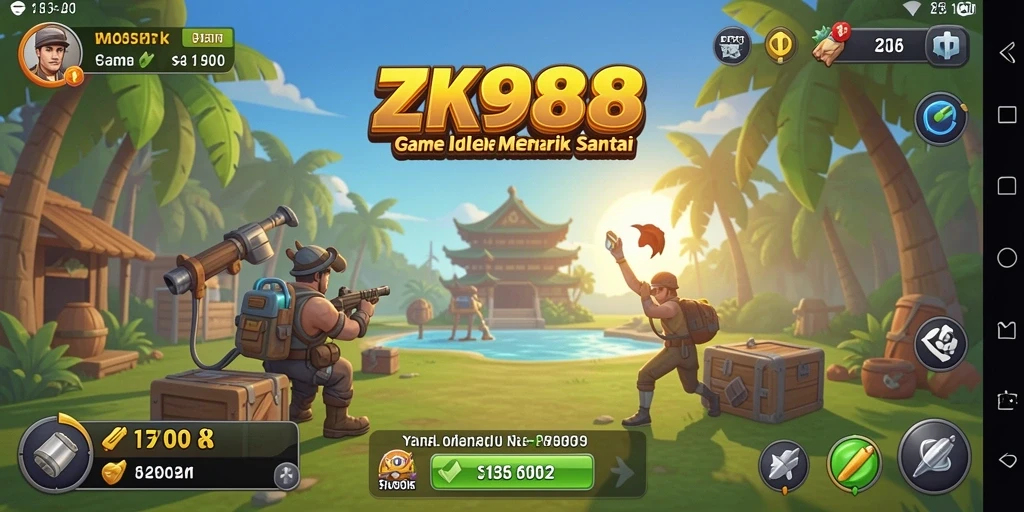 Screenshot utama ZK988 yang menampilkan gameplay Idle yang menarik.