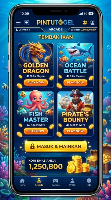 Tampilan antarmuka aplikasi pintutogel yang menarik dan mudah digunakan.